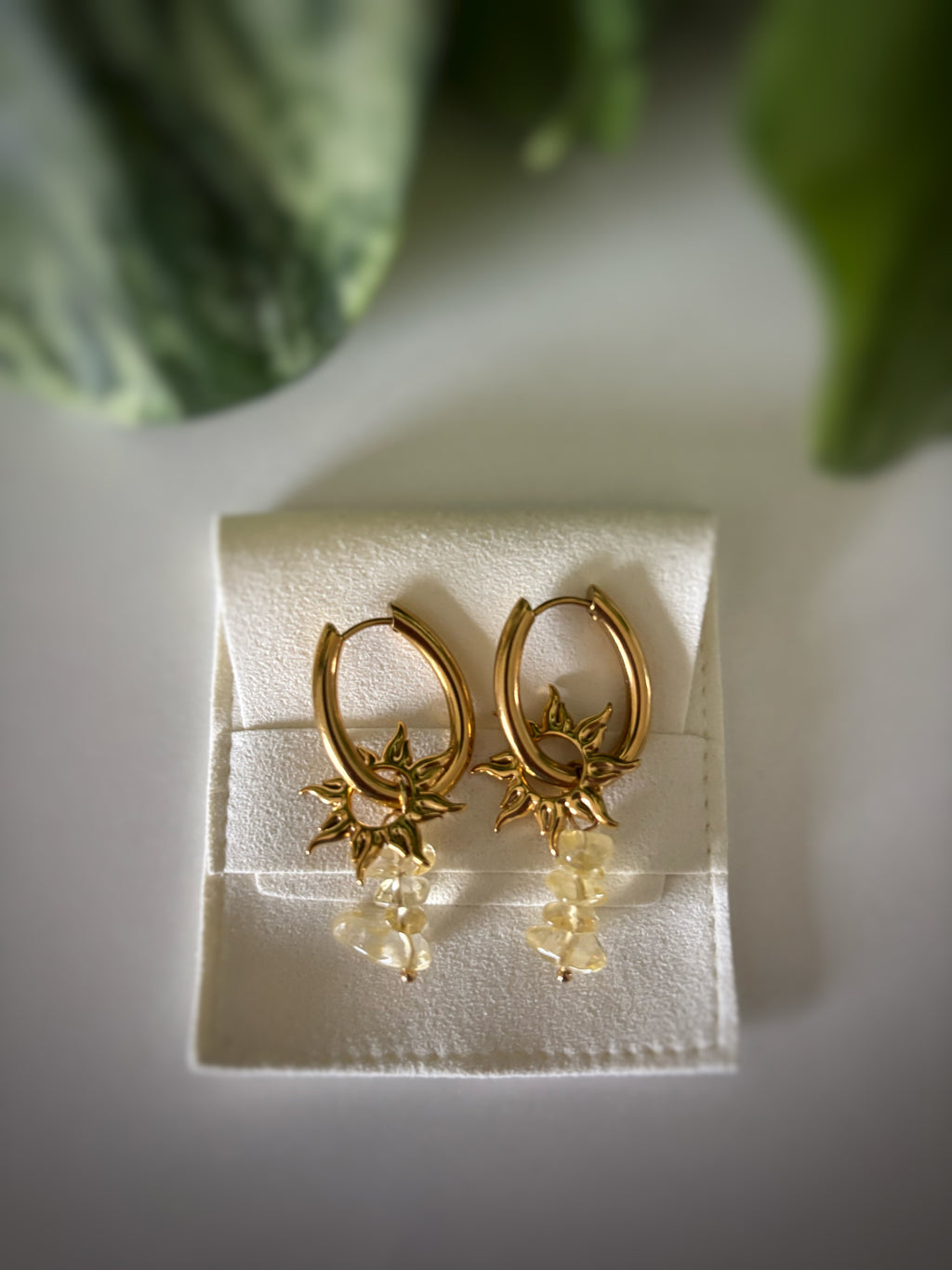 Boucles d’oreilles Luna - Citrine