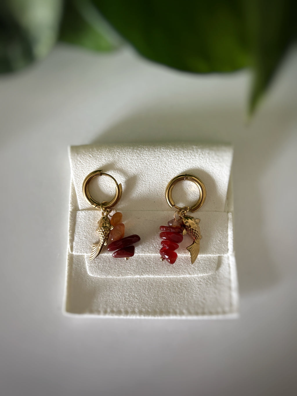 Boucles d’oreilles Cornaline - Carpe koï