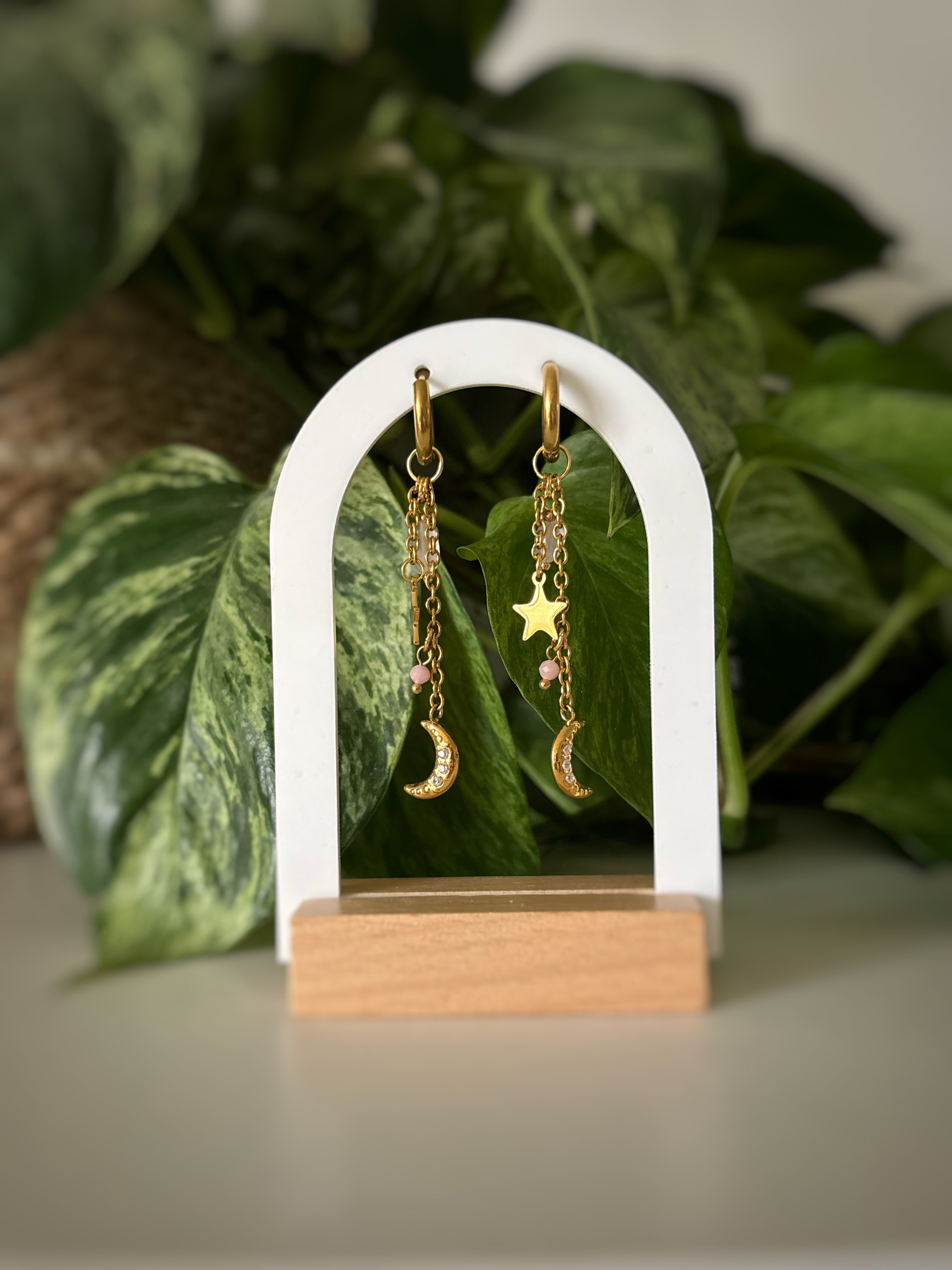 Boucles d’oreilles Sansa - Quartz rose