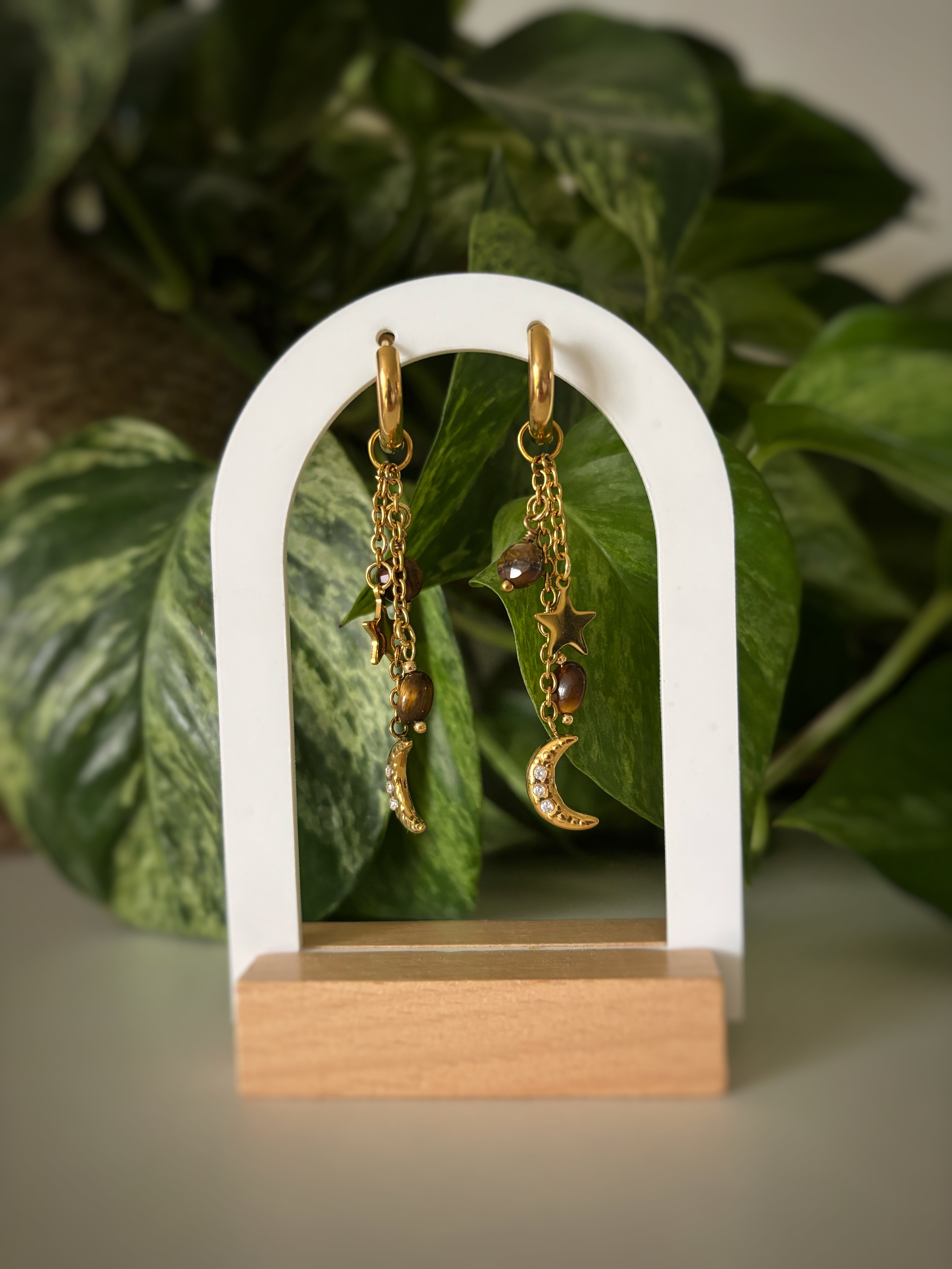 Boucles d’oreilles Sansa - Œil de tigre