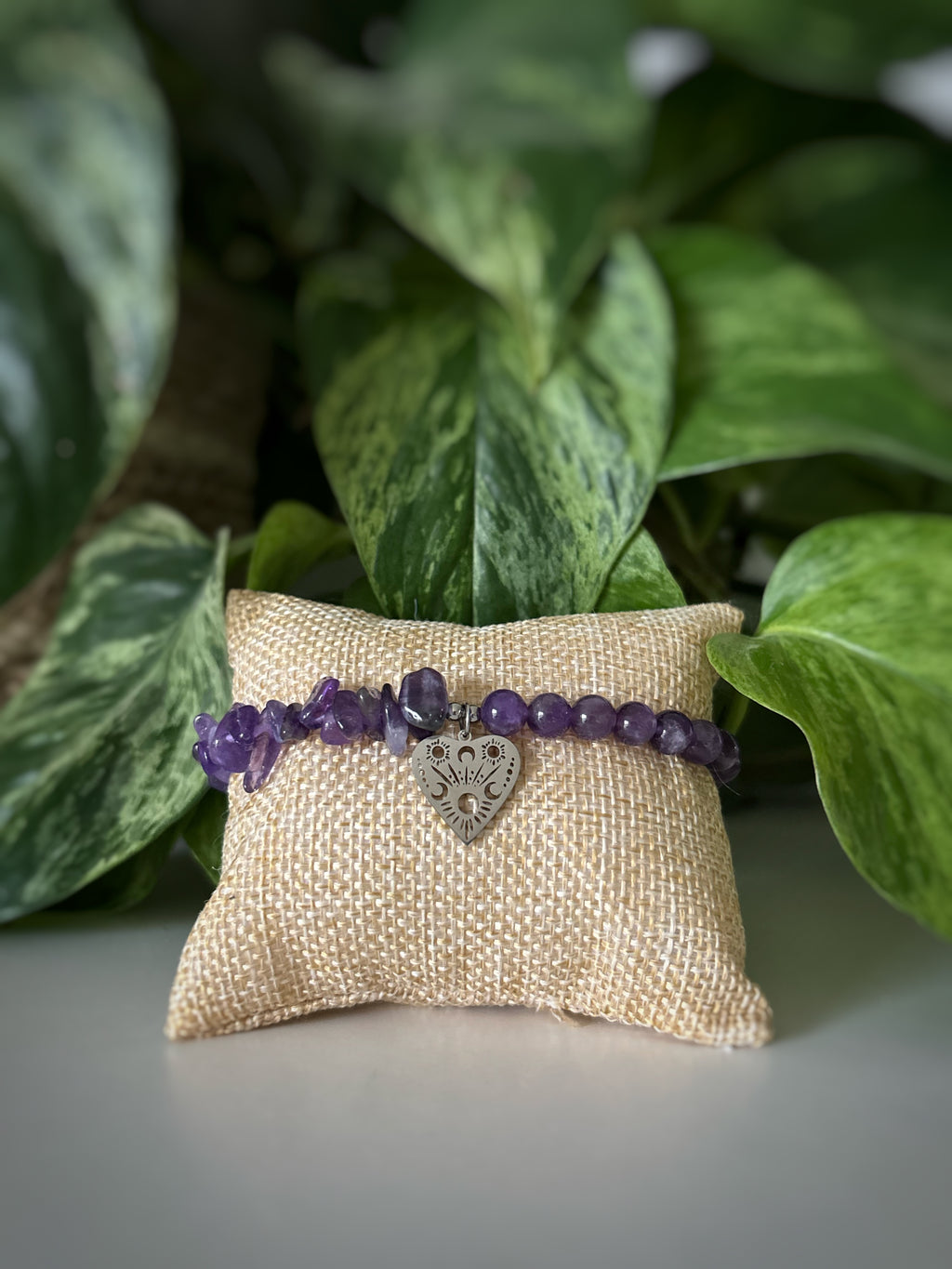 Bracelet améthyste - lune & Soleil