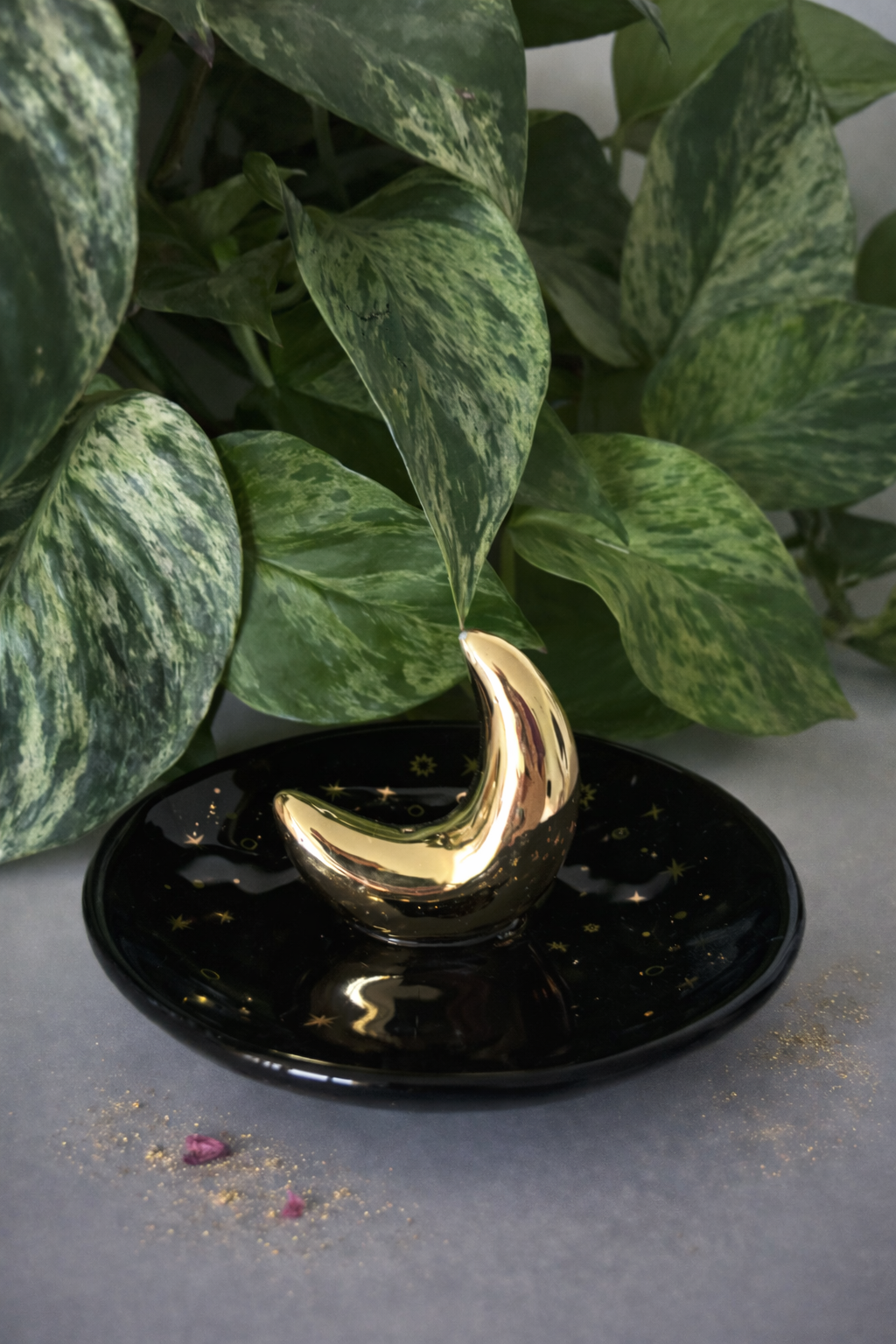 Porte-encens en céramique – Croissant de lune